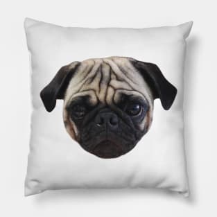Cute Caesar the Pug Face by AiReal Apparel Pillow