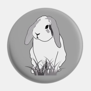 Cute Gray Bunny Rabbit Pin