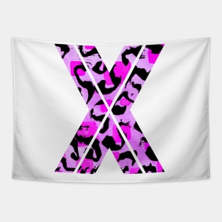 Letter X Watercolour Leopard Print Alphabet Tapestry