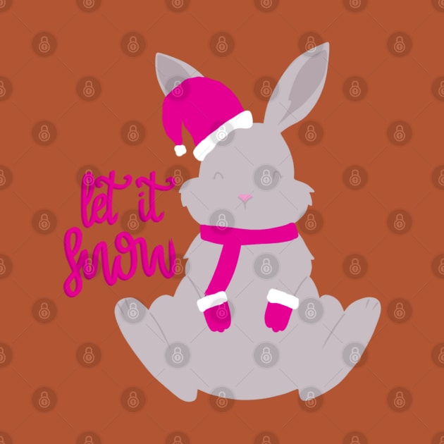 let it snow - cute xmas bunny rabbit by mareescatharsis