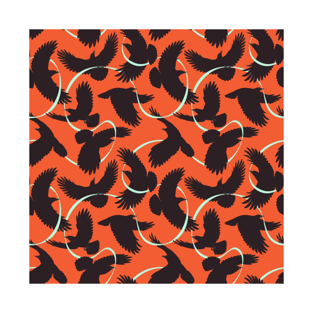 Crows Ribbon Pattern Art by JadaFitch