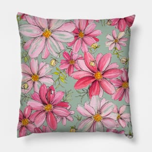 Pink Floral Pattern Pillow