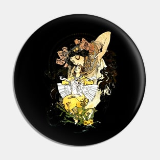 Alphonse Mucha Art Nouveau Vintage Fantasy Fairy Tale Pin