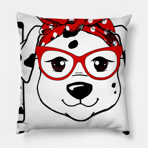 101 Days of School Dalmatian Dog Teachers Kids Gift Pillow by Manonee