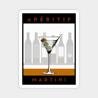 Aperitif Martini Cocktail Glass Bar Poster Retro Magnet