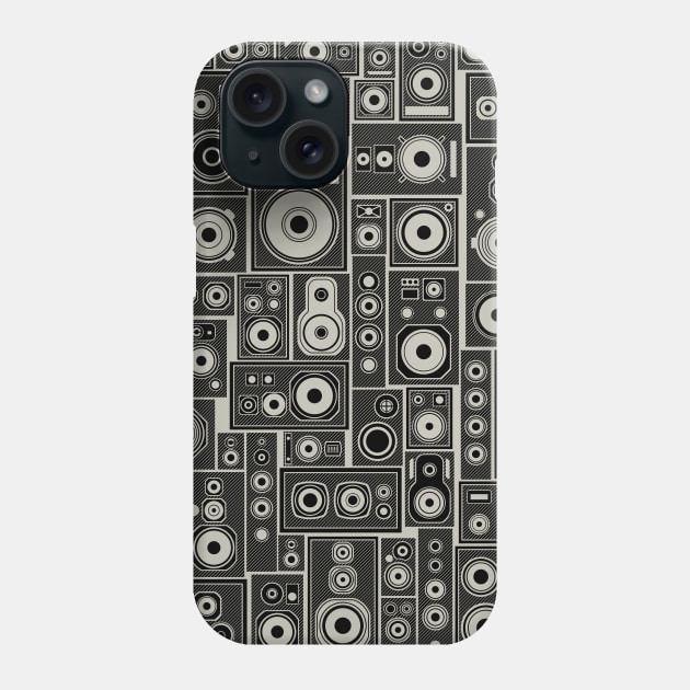 Speaker Stack Black Phone Case by Atomic Malibu