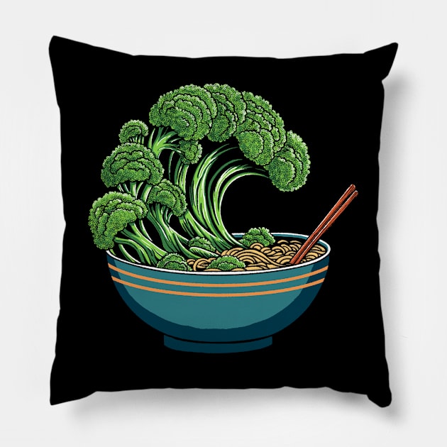 The Great Wave off Broccoli Pillow by opippi