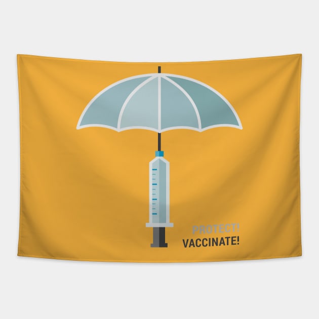 Dramabite Vaccinate protect vaccination vaxx Tapestry by dramabite