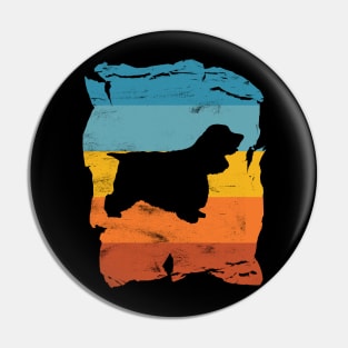 Cocker Spaniel Distressed Vintage Retro Silhouette Pin