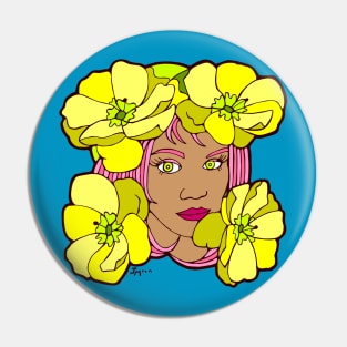 Yellow Poppies and Pink Hair Pin