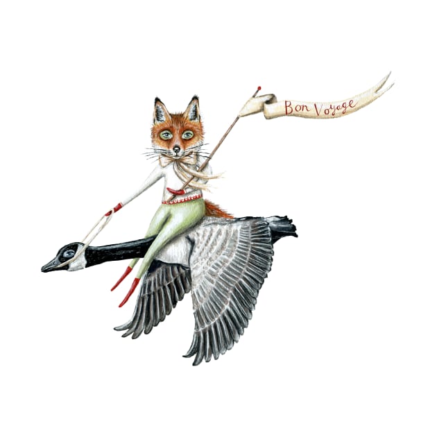 Fox flying with a Canada goose by KayleighRadcliffe