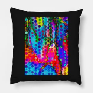 Fluid Art & Circle Doodle Abstract Pillow