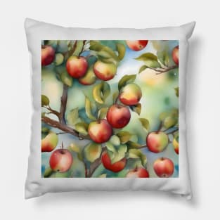 Apple Tree Day - January 6 - Watercolor & Pen Pillow