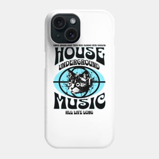 HOUSE MUSIC  - Underground Cat (Black/Blue) Phone Case