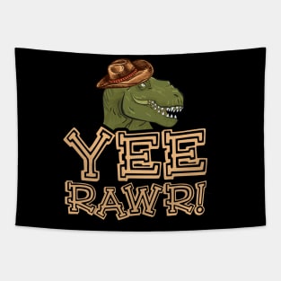 Yee Rawr Dinosaur Cowboy Tapestry