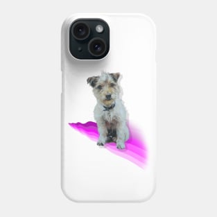 Scruffy Jack Russell Terrier on a rainbow wave! Phone Case