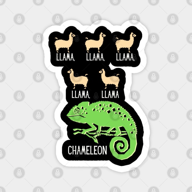 Llama Chameleon Magnet by TJWDraws