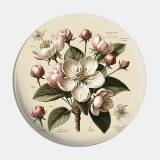 Vintage Apple Blossom Botanical Pin