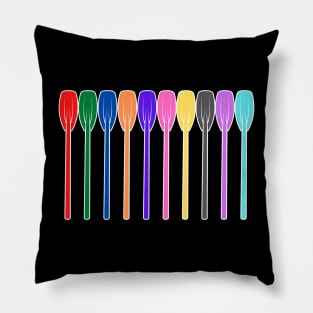 Colourful rowing oars white borderline Pillow