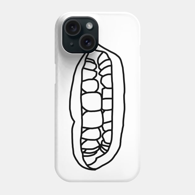 Natural Lips Black Line Phone Case by ellenhenryart