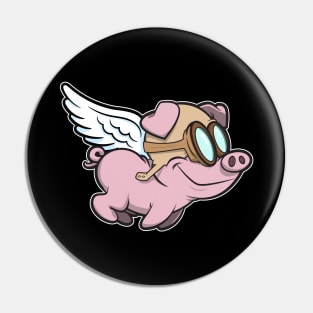 flying pink pig Pin