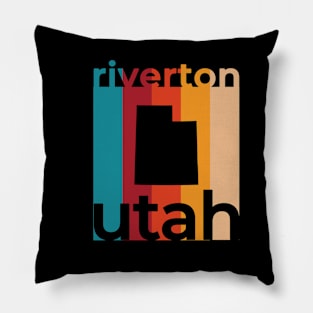 Riverton Utah Retro Pillow