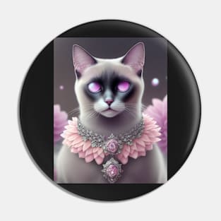 Pink-Eyed Siamese Cat Pin