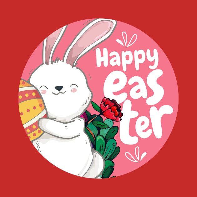 Happy Easter. Cute Easter Bunny design by lolisfresh