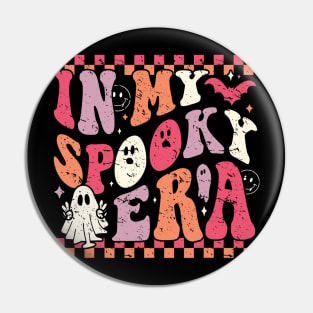 In My Spooky Era Groovy Hippie Halloween Ghost Vintage Pin