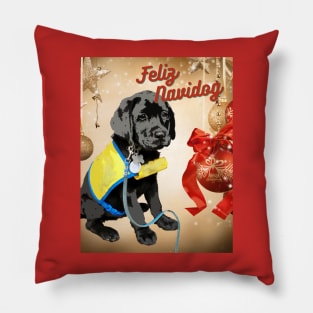 Feliz Navidog Black Lab Pillow