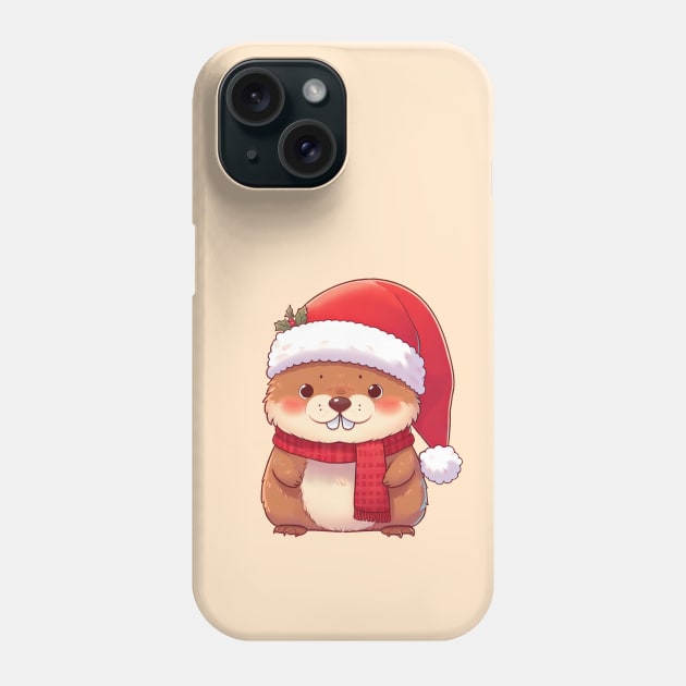 Cute Christmas Marmot Phone Case by Takeda_Art