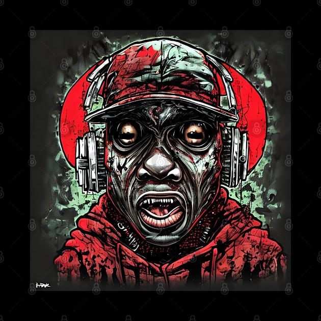 Hip hop head Horror art style by DarkWave