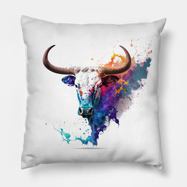 Texas Longhorn Bull Pillow by Urban Archeology Shop Gallery