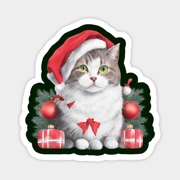 funny santa cat Magnet by halazidan