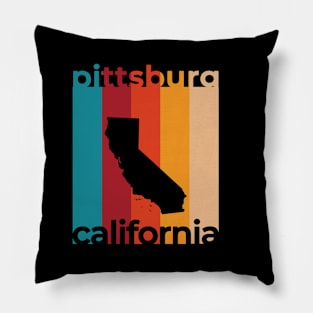 Pittsburg California Retro Pillow