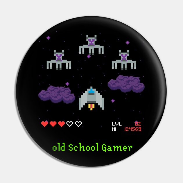 Retro Space Arcade Video Game Pin by AlondraHanley