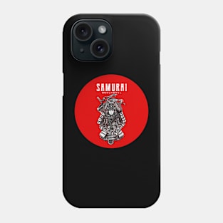 Samurai and Red sun Phone Case