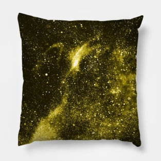 Illuminating yellow abstract galaxy Pillow