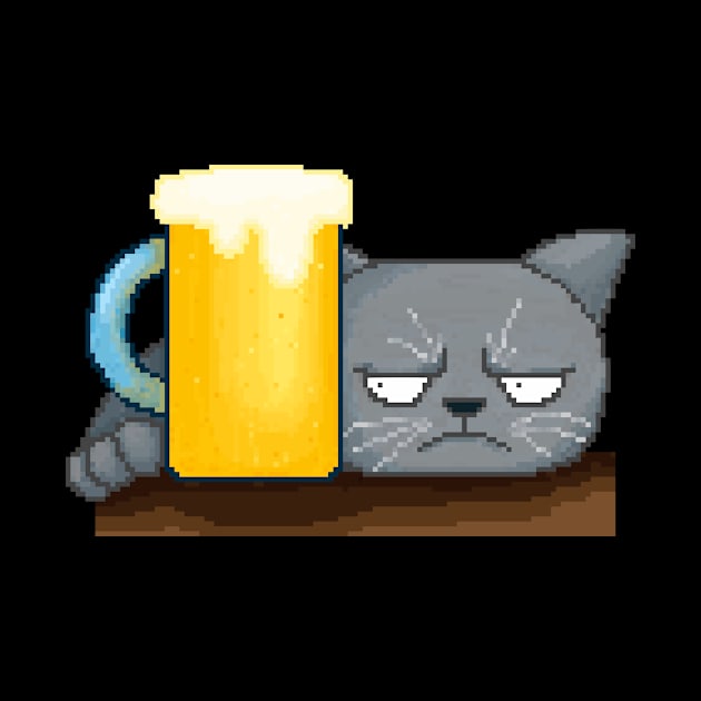 Stressful cat in need of beer by TheAlbinoSnowman