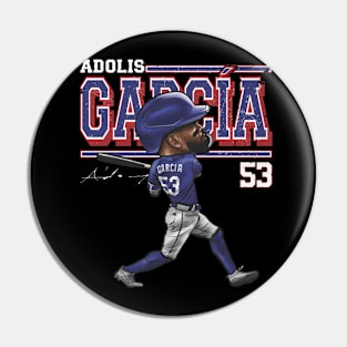 Adolis Garcia Texas Cartoon Pin