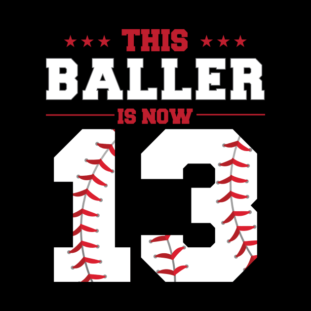 This Baller Is Now 13 Birthday Baseball Theme Bday Party by KB Badrawino