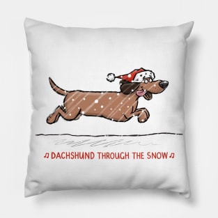 Dachshund Through the Snow Pillow