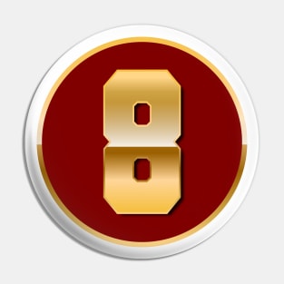 Gold Number 8 Pin