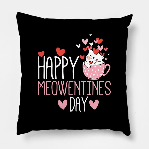 Happy Meowentine's Day Pillow by BKFMerch