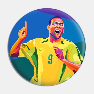 Ronaldo Nazario Wpap Pop Art Pin