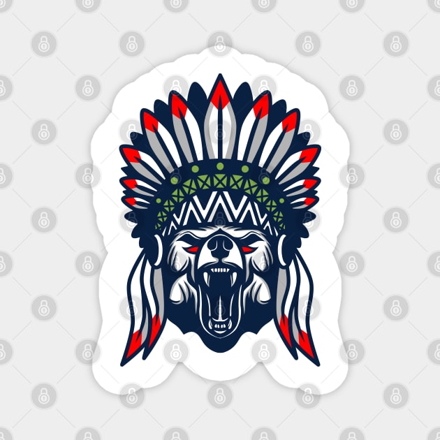 Bear native american Magnet by Tuye Project