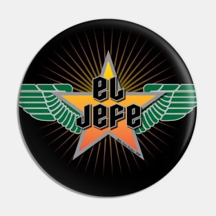 El Jefe Winged Star Green and Yellow Pin