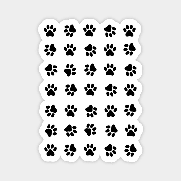 DOG Paw Print Black Magnet by SartorisArt1