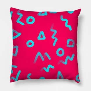 Pink Blue Memphis Pattern Pillow