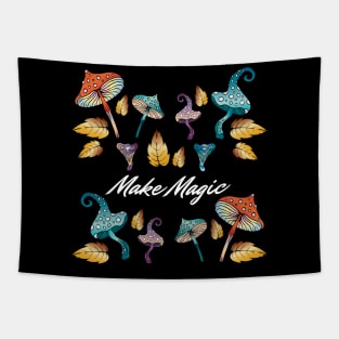 Make magic fairy red mushrooms Tapestry